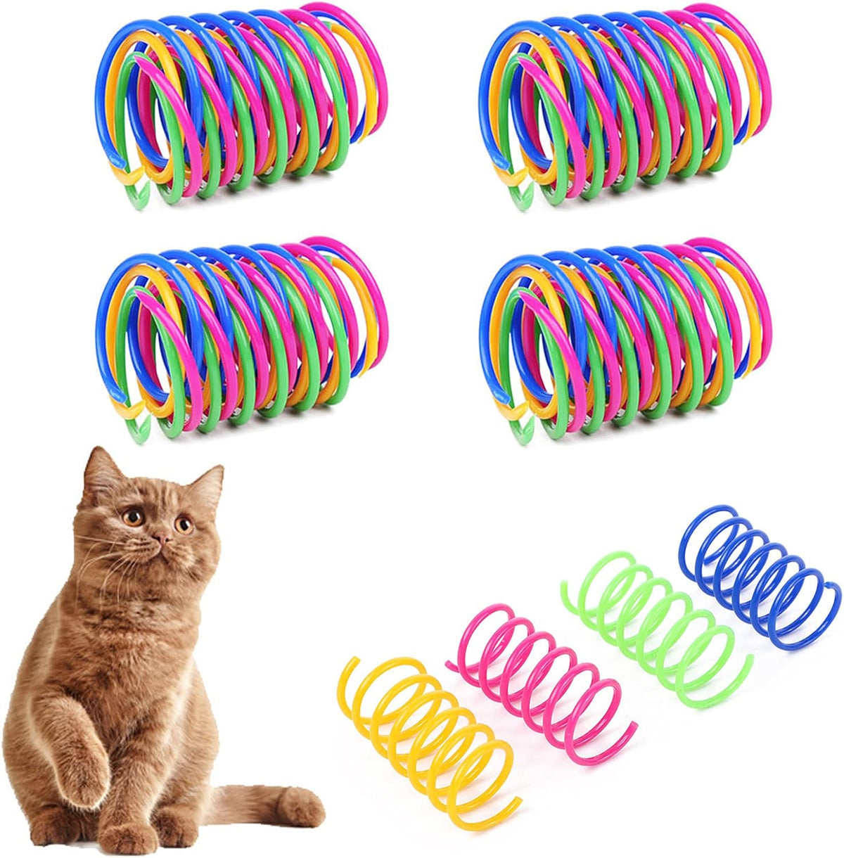 Ressorts colorés pour chats — lot de 20