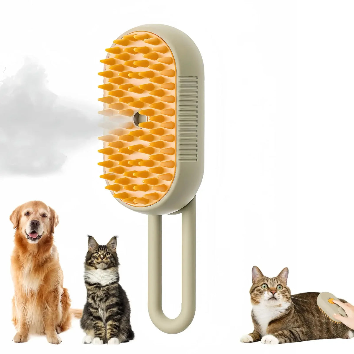 Brosse vapeur 3-en-1 pour chats et chiens