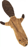Peluche castor plate sans rembourrage pour chien, vue de face