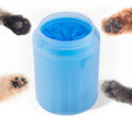 Nettoyeur de pattes portable bleu pour chien avec brosses en silicone