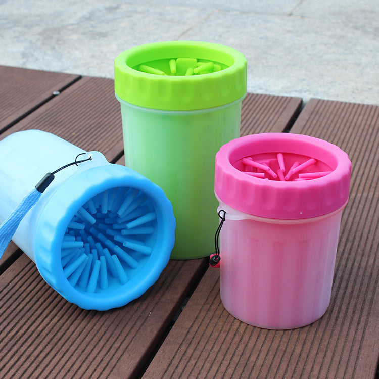 Nettoyeurs de pattes pour chien bleu vert et rose